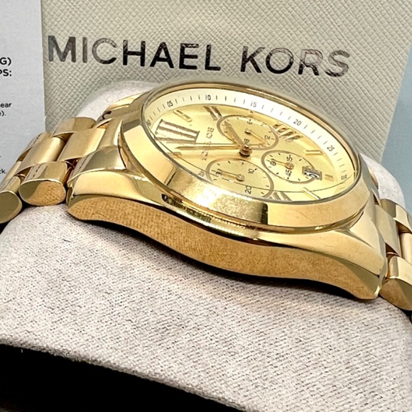 Michael Kors MK5605 Unisex Chronograph 40mm Case Gold Analog Wristwatch BrandNew - Picture 3 of 10